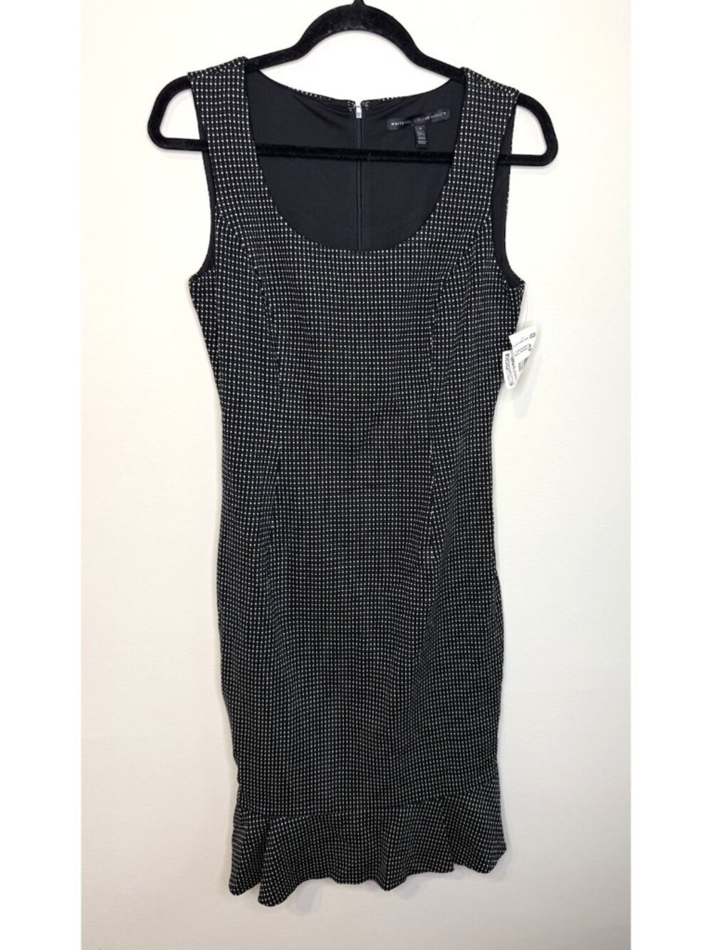 New White House Black Market Dress Ponte Knit Polka Dot Trumpet Career